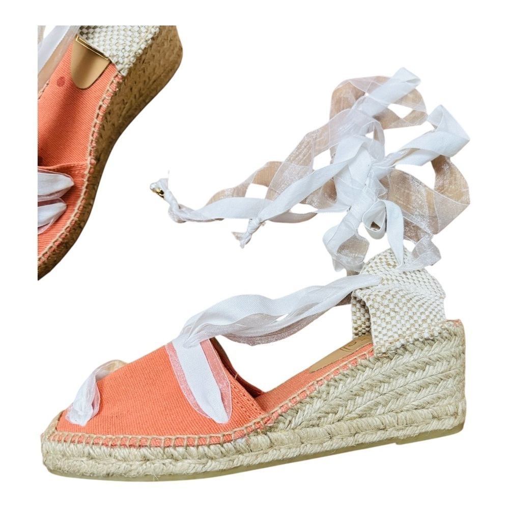 Source Unknown Orange and White Platform Shoes with Ankle Straps - Picture 3 of 4
